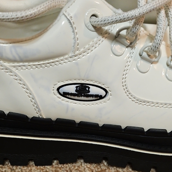 Women's White Chunky Sneakers - Picture 2 of 4